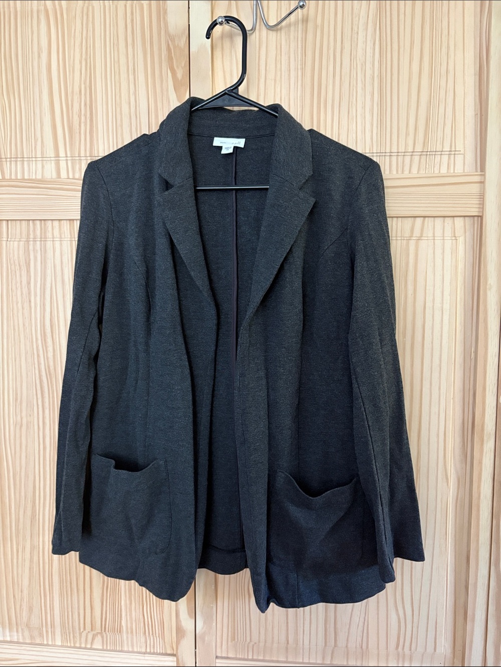 J. Jill Dark Gray Open-Front Knit Blazer